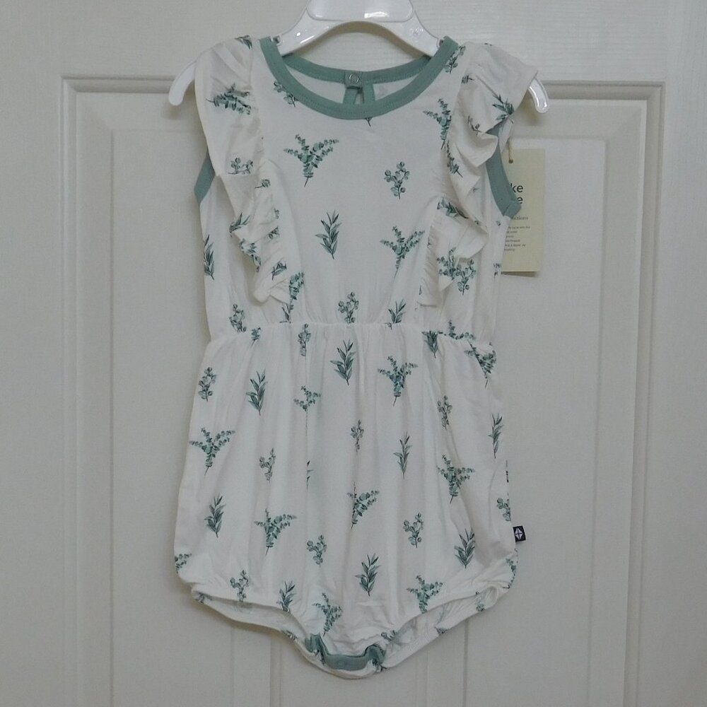 NWT Kyte Baby Eucalyptus Leaves Bubble Romper sz 2t 3t